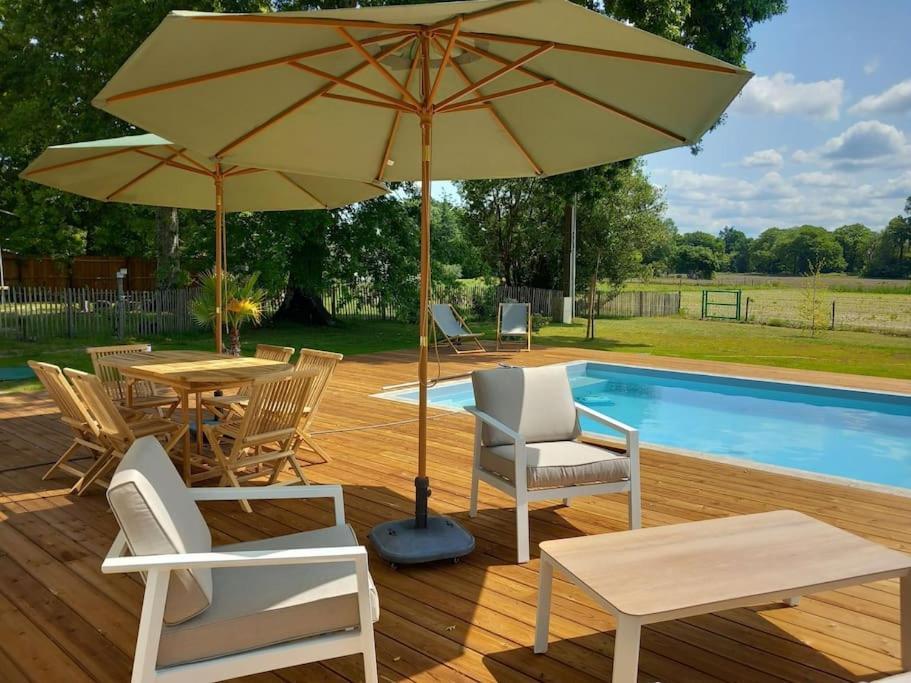 Maison Neuve Avec Piscine Chauffee, 4 Kms De Contis Plage سان جوليان-أون-بورن المظهر الخارجي الصورة
